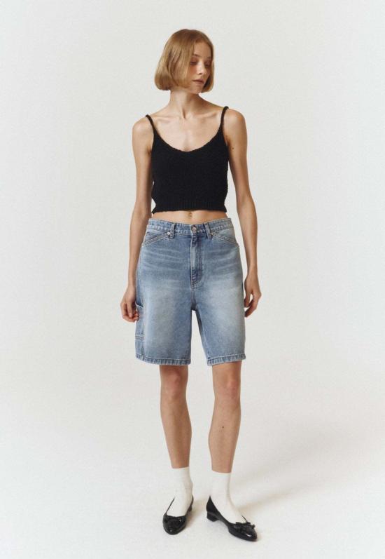  던스트 민소매 티셔츠 슬리브리스 니트 탑 블랙 - DUNST