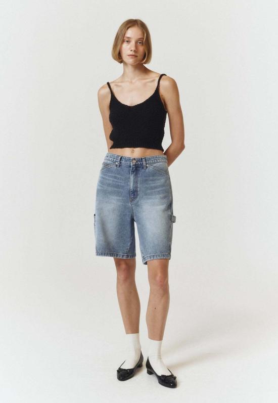  던스트 민소매 티셔츠 슬리브리스 니트 탑 블랙 - DUNST