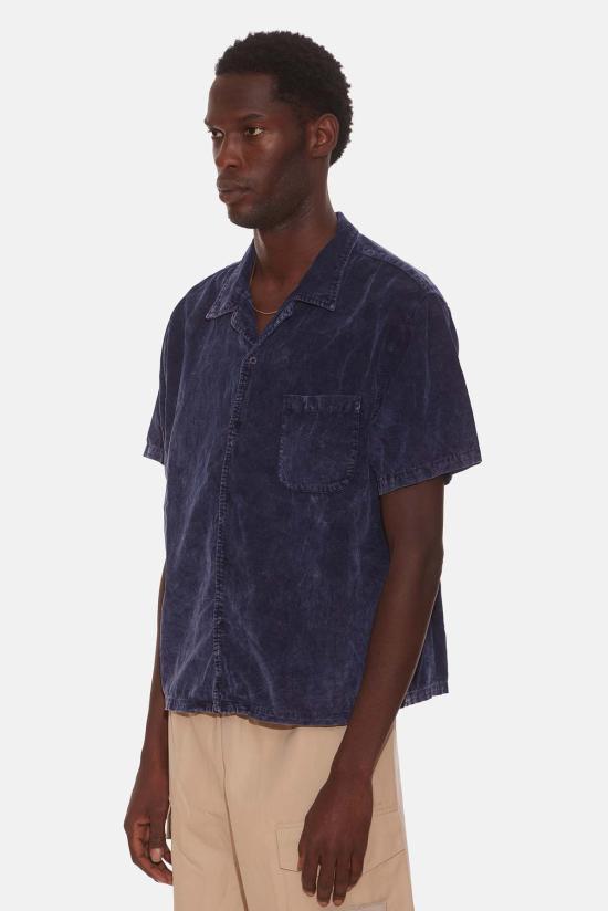  레스 티엔 반팔 셔츠 Les Tien Cuban  네이비 미네랄 - LES TIEN