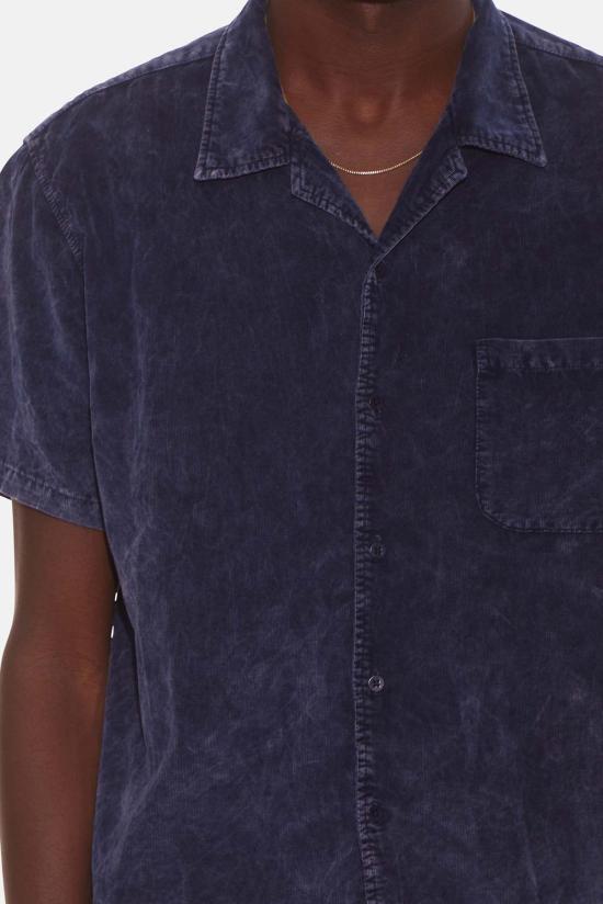  레스 티엔 반팔 셔츠 Les Tien Cuban  네이비 미네랄 - LES TIEN