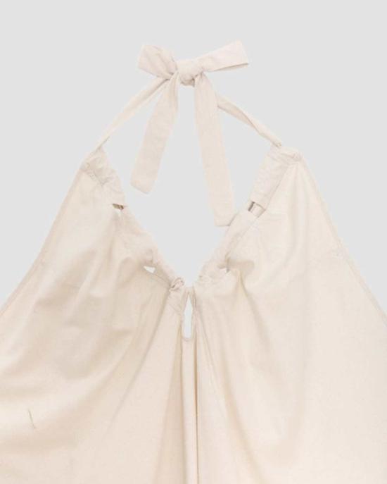  베이스레인지 미디 원피스 언다이드 노드 드레스 화이트 - BASERANGE