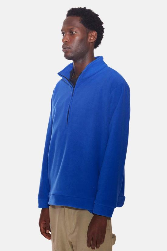  블루&크림 자켓 폴라 플리스 퍼펙토 하프 지퍼 탑 로얄 - BLUE&CREAM