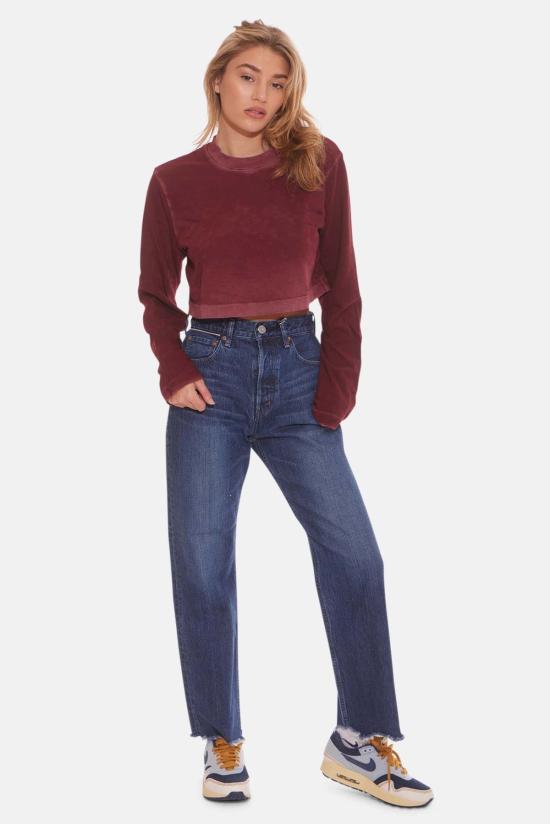  코튼 시티즌 긴팔 티셔츠 도쿄 크롭 롱슬리브 플럼 믹스 - COTTON CITIZEN