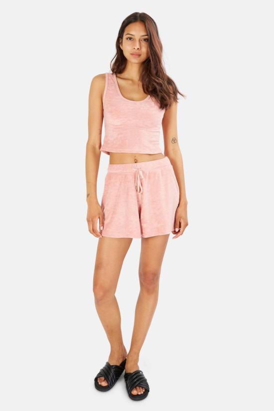  더 타일 클럽 민소매 티셔츠 타일 클럽 조 크롭 탱크 페이디드 로즈 - THE TILE CLUB