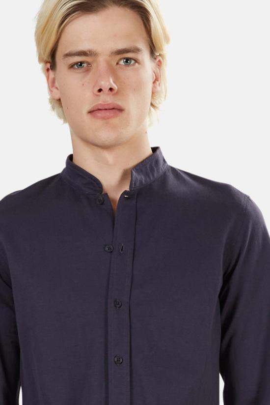  Blue&Cream 긴팔 셔츠 블루&크림 만다린 버튼 다운 네이비 - BLUE&CREAM