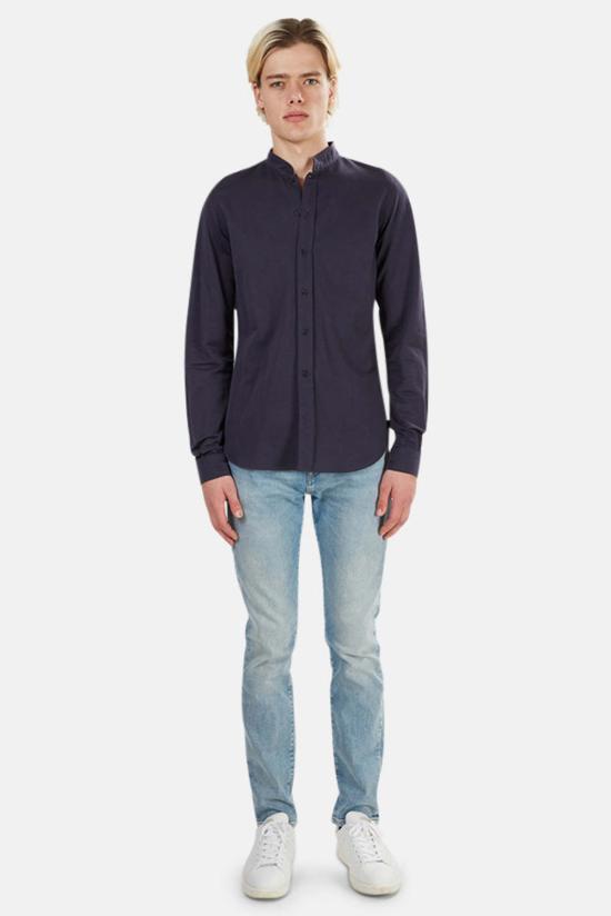  Blue&Cream 긴팔 셔츠 블루&크림 만다린 버튼 다운 네이비 - BLUE&CREAM