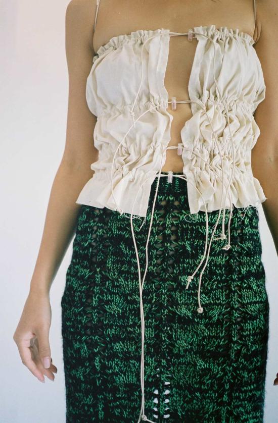  모즈 모즈 미디 스커트 솔라 스커트 그린 - MOZH MOZH