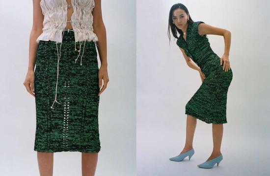  모즈 모즈 미디 스커트 솔라 스커트 그린 - MOZH MOZH