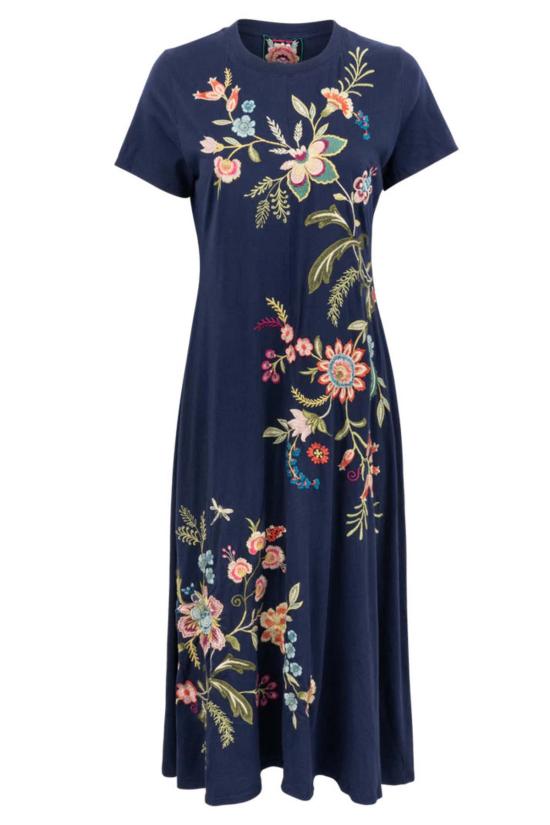  조니 와스 롱 원피스 조니 워즈 로우 씨엄 크루넥 드레스 소피