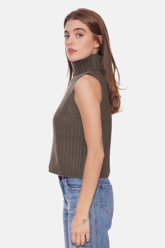  더 타일 클럽 터틀넥 타일 클럽 마야 캐시미어 슬리브리스  타니시드 - THE TILE CLUB