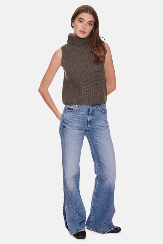  더 타일 클럽 터틀넥 타일 클럽 마야 캐시미어 슬리브리스  타니시드 - THE TILE CLUB