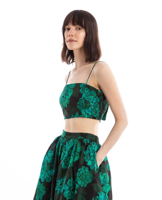  로드 민소매 티셔츠 리조트 페니 탑 그린/블랙 - RHODE