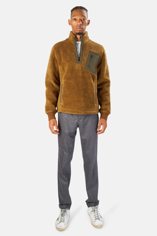  벨스타프 긴팔 티셔츠 Hayle 쿼터 지퍼 스웨트셔츠 어스 - BELSTAFF