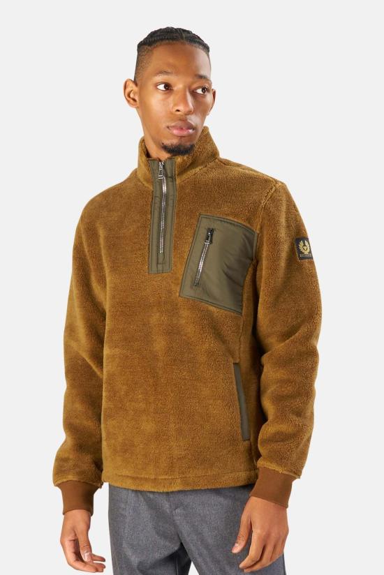  벨스타프 긴팔 티셔츠 Hayle 쿼터 지퍼 스웨트셔츠 어스 - BELSTAFF