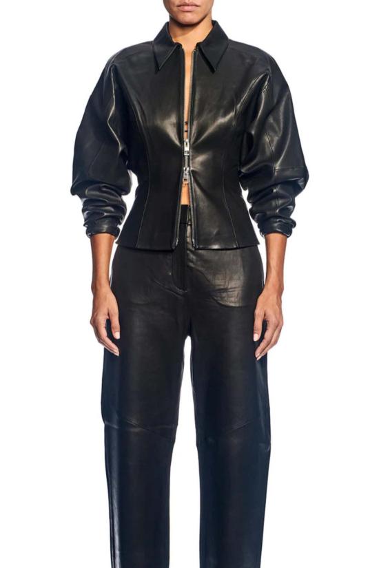  The Sei 가죽 자켓 세이 피티드 가죽 재킷 블랙