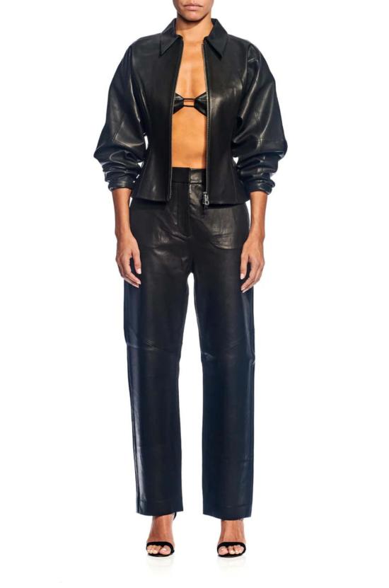  The Sei 가죽 자켓 세이 피티드 가죽 재킷 블랙 - OTHER BRANDS