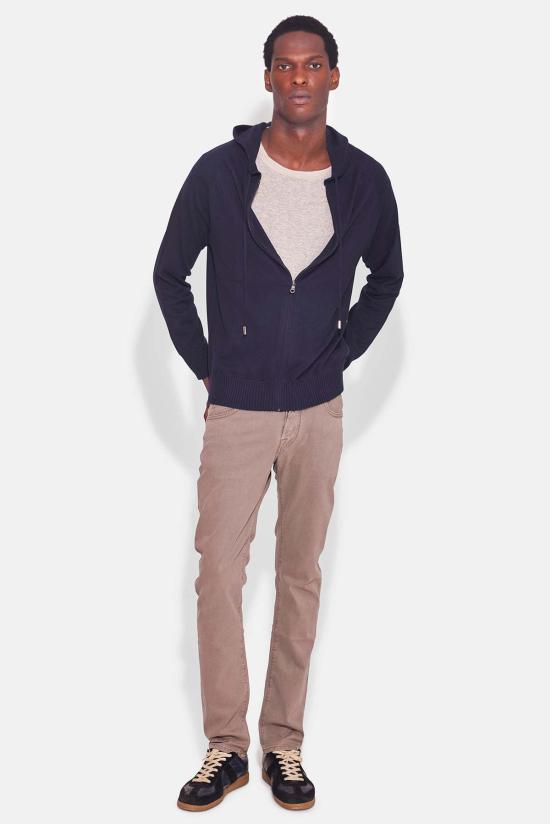  Blue&Cream 후드 티셔츠 블루&크림 루크 지퍼 후드 네이비 - BLUE&CREAM