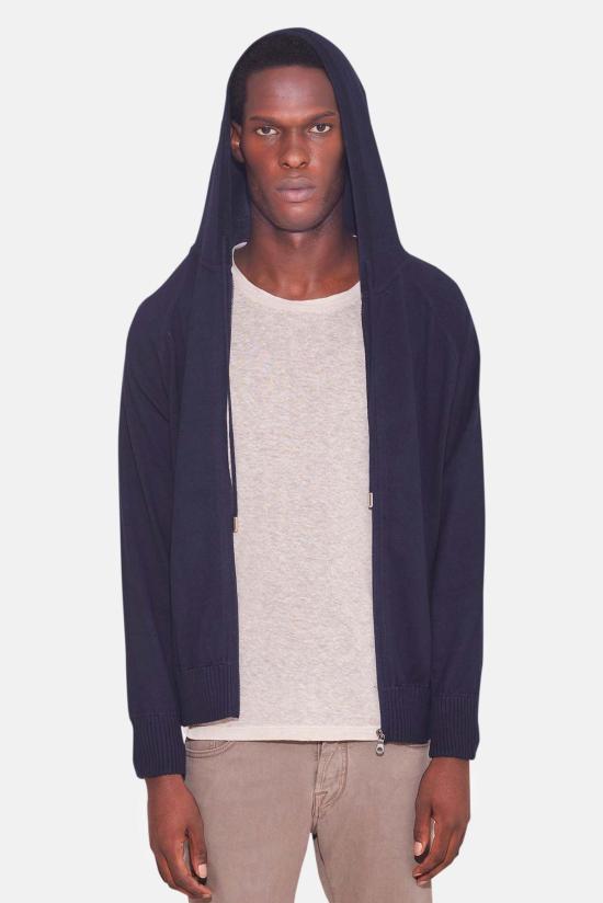  Blue&Cream 후드 티셔츠 블루&크림 루크 지퍼 후드 네이비 - BLUE&CREAM