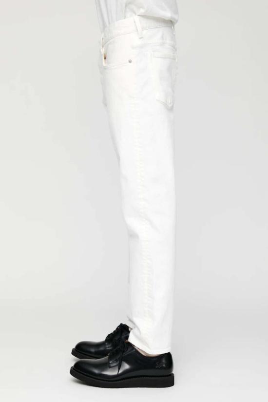  마우지 스트레이트 팬츠 Moussy Luning 슬림 테이퍼드 진 화이트 - MOUSSY