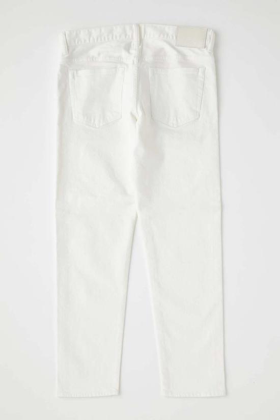  마우지 스트레이트 팬츠 Moussy Luning 슬림 테이퍼드 진 화이트 - MOUSSY