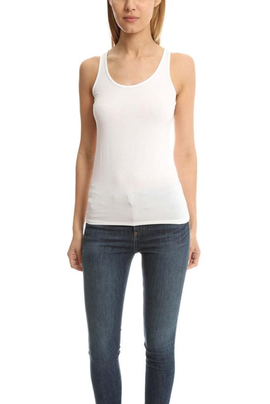  마제스틱필라쳐 민소매 티셔츠 Majestic Filatures 비스코스 캐미 화이트