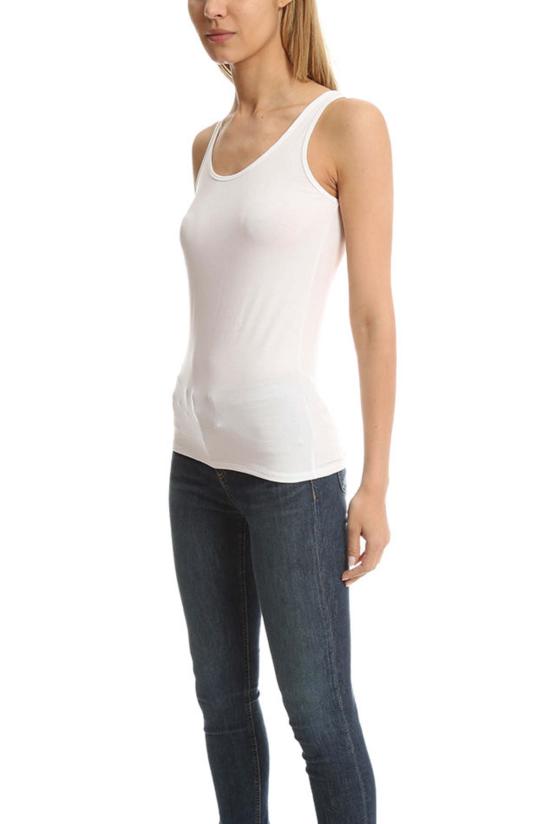  마제스틱필라쳐 민소매 티셔츠 Majestic Filatures 비스코스 캐미 화이트 - MAJESTIC FILATURES