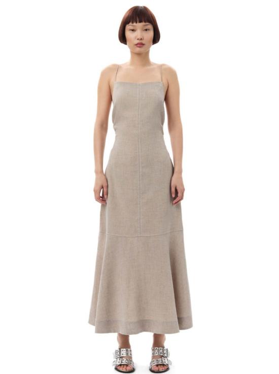  가니 롱 원피스 알팔파 수팅 롱 드레스