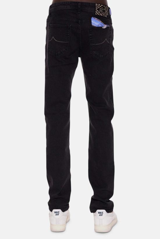  야콥코헨 데님 팬츠 Jacob Cohen Bard 데님 블랙 하운드투스 패치 - JACOB COHËN