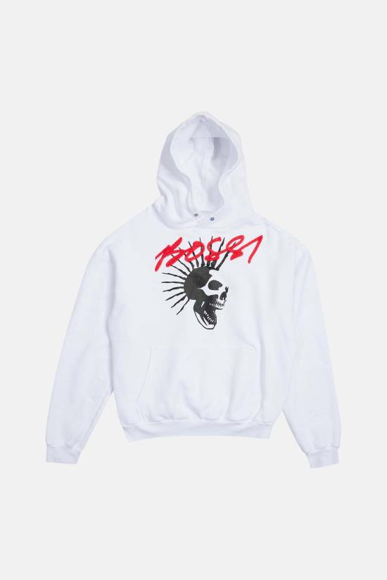  Bossi 후드 티셔츠 Skull Hoodie 화이트