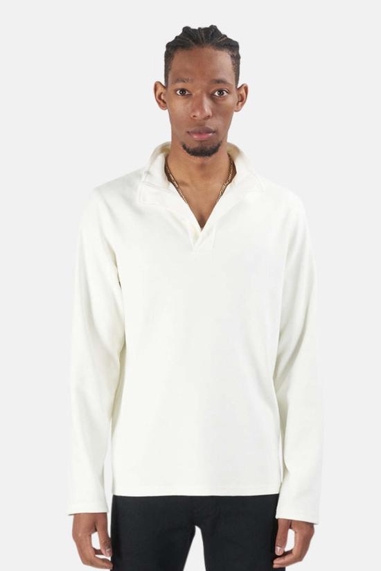  Blue&Cream 폴로 티셔츠 블루&크림 트윌 니트 팝 칼라 오프 화이트