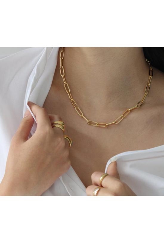  바비 카 목걸이/팬던트 Bobbie Carr 페이퍼 클립 체인 18 Kt YG 도금