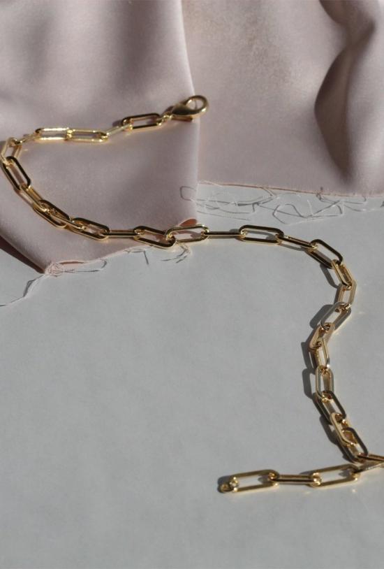  바비 카 목걸이/팬던트 Bobbie Carr 페이퍼 클립 체인 18 Kt YG 도금 - BOBBIE CARR