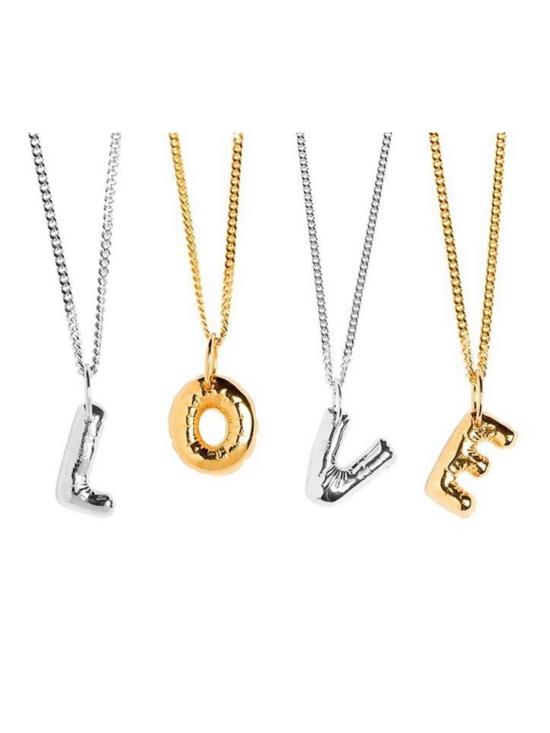  Vibe Harsløf 목걸이/팬던트 Vibe Harslof 풍선 문자 펜던트 18캐럿 골드 도금 스털링 실버 925 - OTHER BRANDS