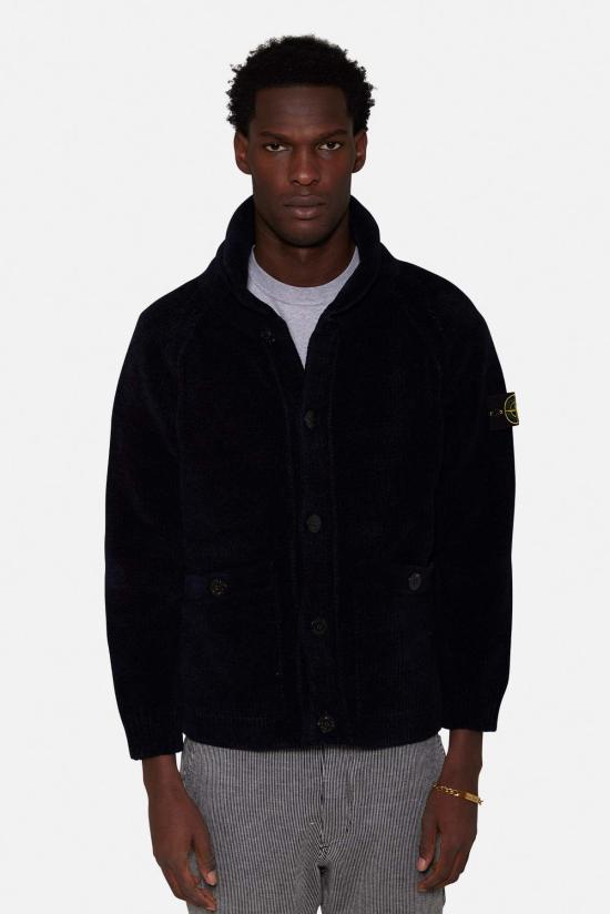  스톤 아일랜드 가디건 스톤아일랜드 셰닐 카디건 네이비블루