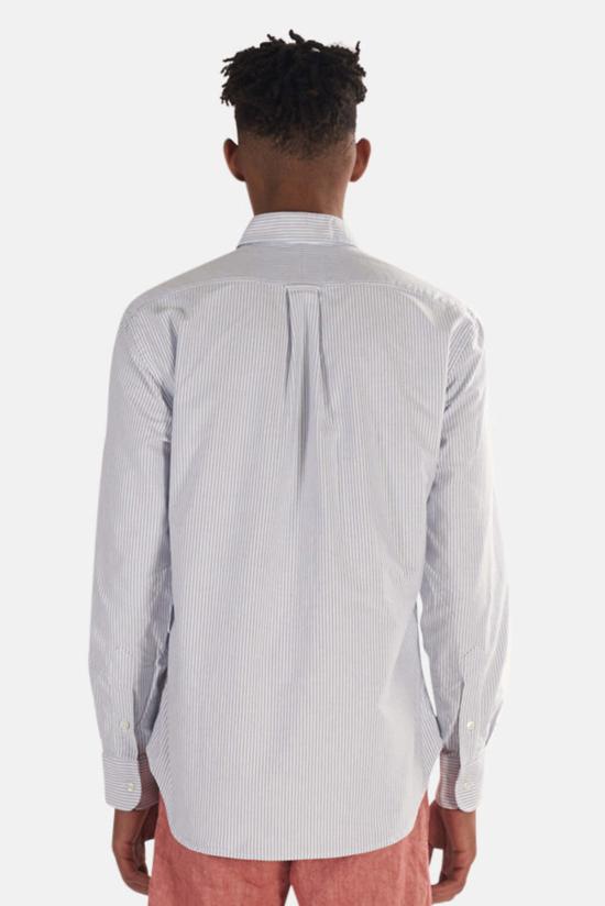  Blue&Cream 긴팔 셔츠 블루&크림 옥스포드 세어서커 버튼 다운 블루 스트라이프 - BLUE&CREAM