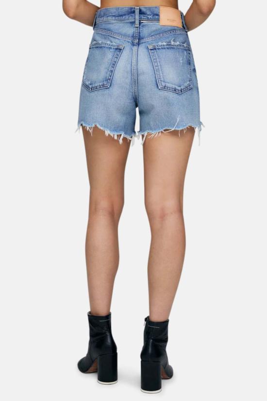  마우지 데님 숏팬츠 Moussy Pelion 반바지 블루 - MOUSSY