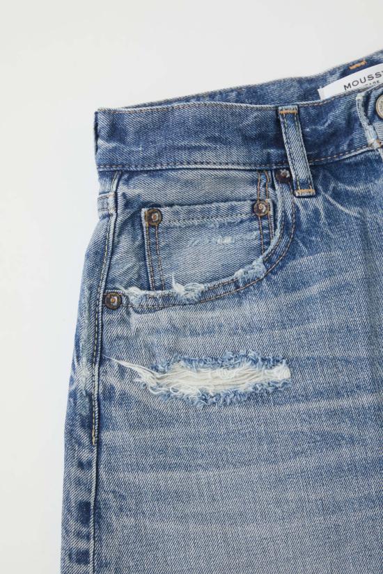  마우지 데님 숏팬츠 Moussy Pelion 반바지 블루 - MOUSSY