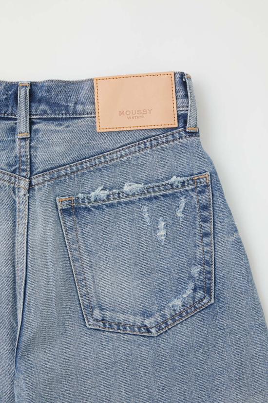  마우지 데님 숏팬츠 Moussy Pelion 반바지 블루 - MOUSSY