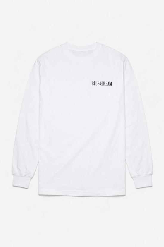 블루&크림 긴팔 티셔츠 BNCMFW22 20 WHITE - BLUE&CREAM