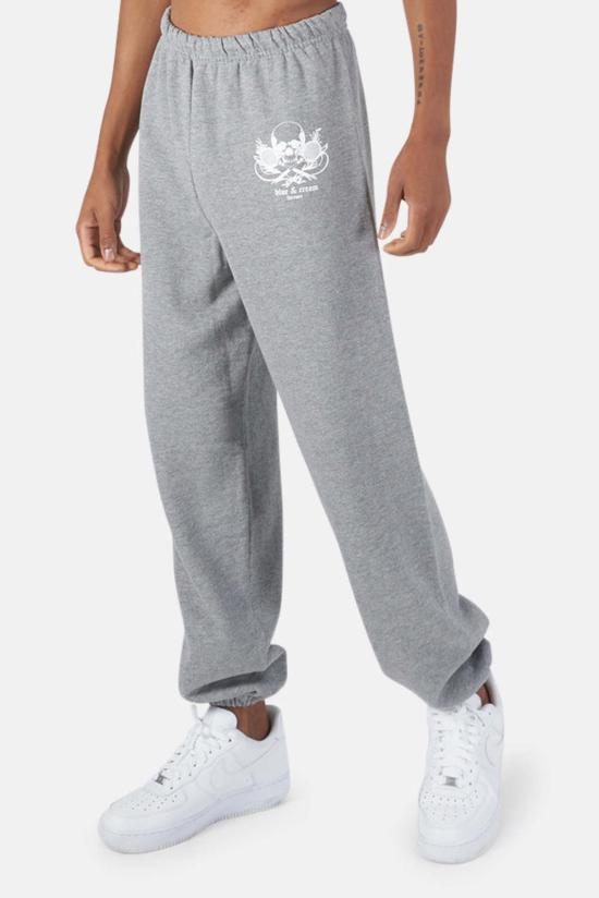  블루&크림 트레이닝/조거 팬츠 포에버 스컬 스웨트팬츠 그레이 - BLUE&CREAM