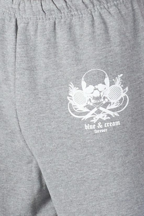  블루&크림 트레이닝/조거 팬츠 포에버 스컬 스웨트팬츠 그레이 - BLUE&CREAM