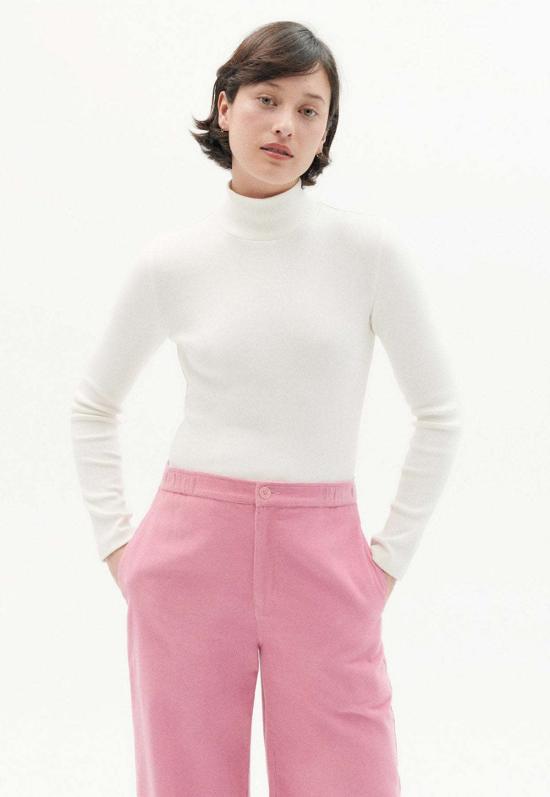  띵킹 뮤 터틀넥 씽킹 무 립 아인 탑 화이트