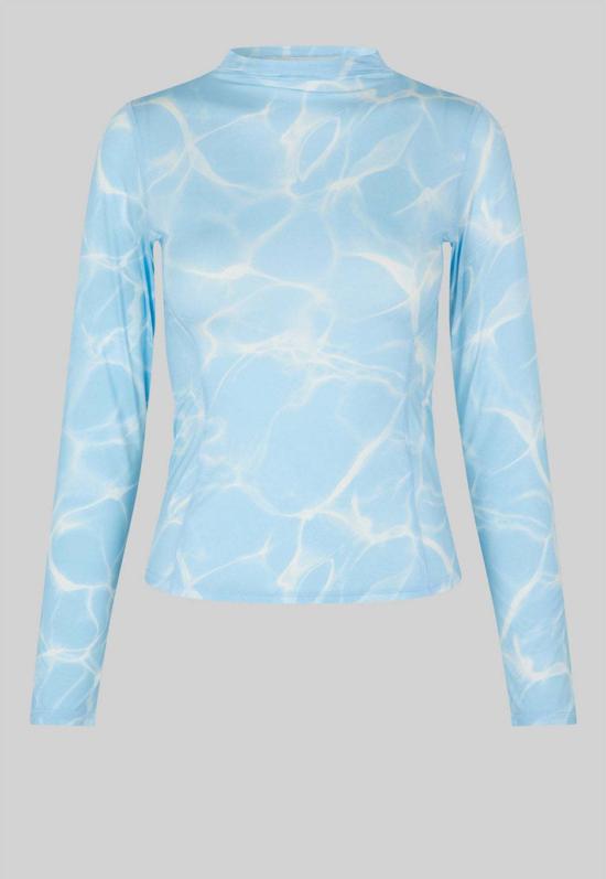  오벌 스퀘어 블라우스 오스 스카이  Aop 블루 풀 - OVAL SQUARE