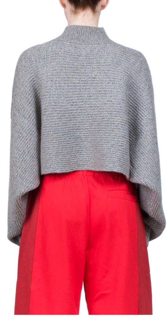  6397 터틀넥 와이드 리브 크롭 스웨터 그레이 - 6397