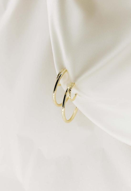  더 엔케이씨 스토어 이어링 Ss Jewelry 클래식 더블 후프