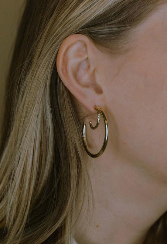  더 엔케이씨 스토어 이어링 Ss Jewelry 클래식 더블 후프 - The NKC Store