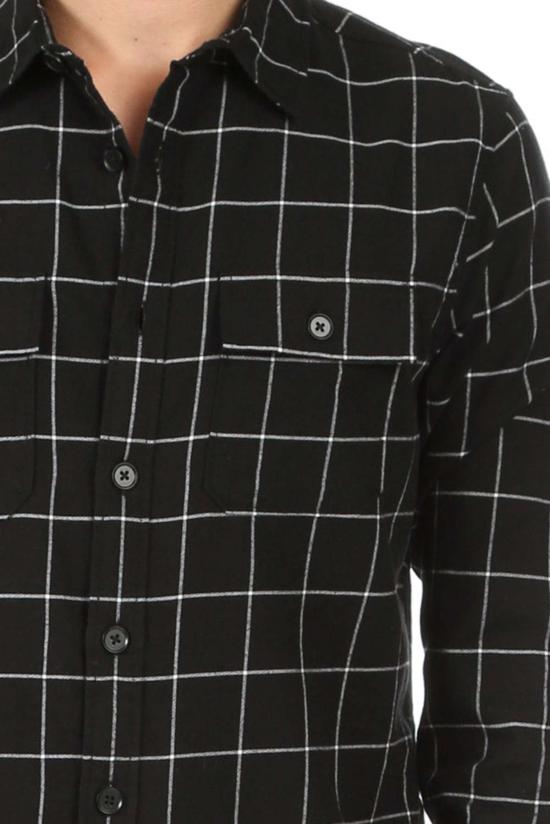  프레임 긴팔 셔츠 데님 더블 포켓  누아르 멀티 - FRAME