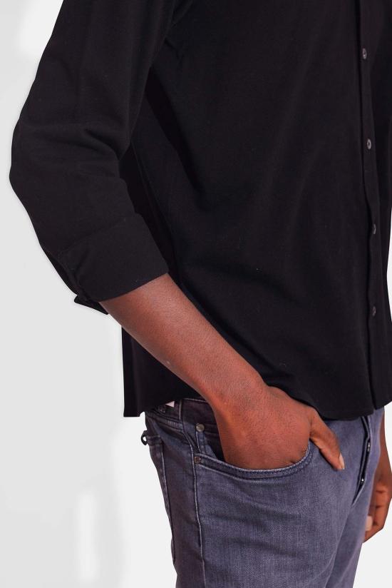  Blue&Cream 긴팔 셔츠 블루&크림 드레 피케 버튼업  블랙 - BLUE&CREAM