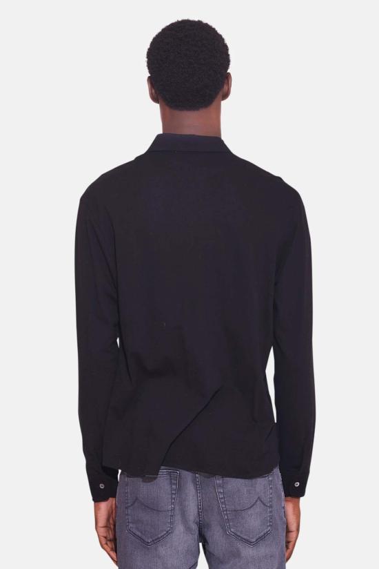  Blue&Cream 긴팔 셔츠 블루&크림 드레 피케 버튼업  블랙 - BLUE&CREAM