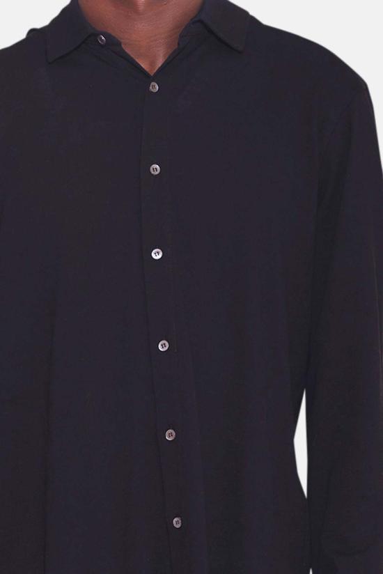  Blue&Cream 긴팔 셔츠 블루&크림 드레 피케 버튼업  블랙 - BLUE&CREAM